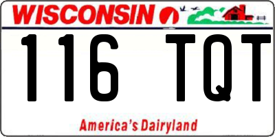 WI license plate 116TQT