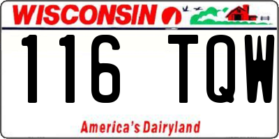 WI license plate 116TQW