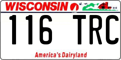 WI license plate 116TRC