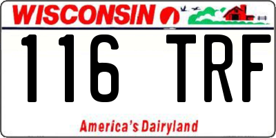 WI license plate 116TRF