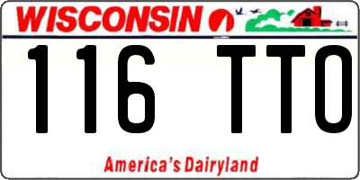 WI license plate 116TTO