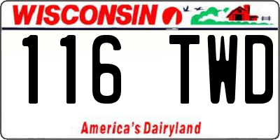WI license plate 116TWD