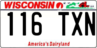 WI license plate 116TXN