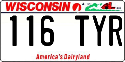 WI license plate 116TYR
