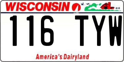 WI license plate 116TYW