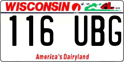 WI license plate 116UBG