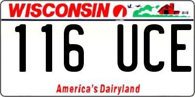 WI license plate 116UCE
