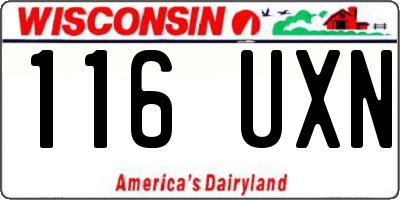 WI license plate 116UXN