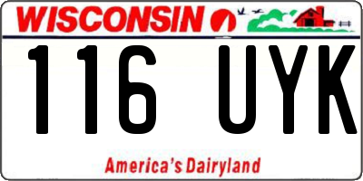 WI license plate 116UYK