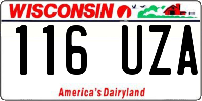 WI license plate 116UZA