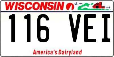 WI license plate 116VEI