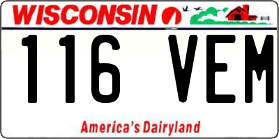 WI license plate 116VEM