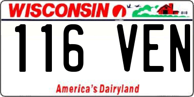 WI license plate 116VEN