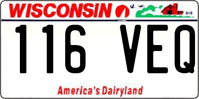 WI license plate 116VEQ
