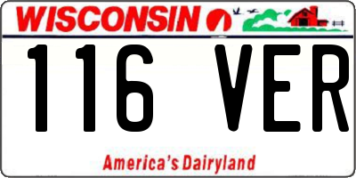 WI license plate 116VER