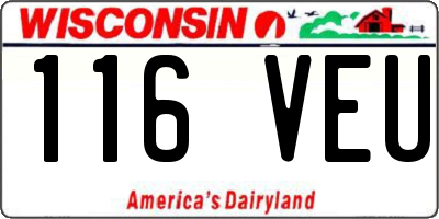 WI license plate 116VEU