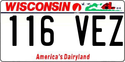 WI license plate 116VEZ