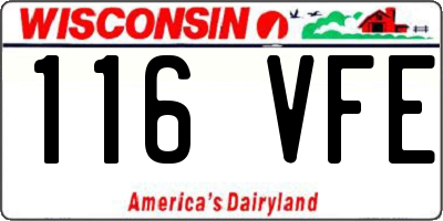 WI license plate 116VFE