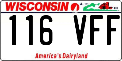WI license plate 116VFF
