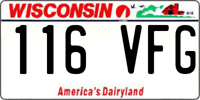 WI license plate 116VFG