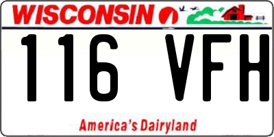 WI license plate 116VFH