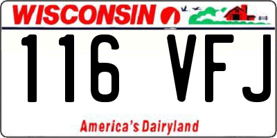 WI license plate 116VFJ