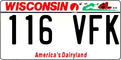 WI license plate 116VFK
