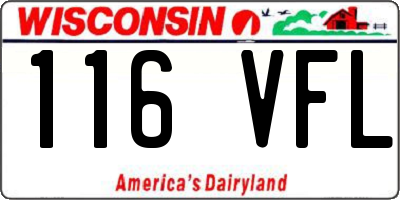 WI license plate 116VFL