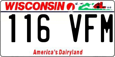 WI license plate 116VFM