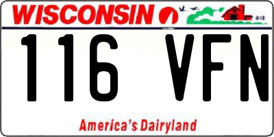 WI license plate 116VFN