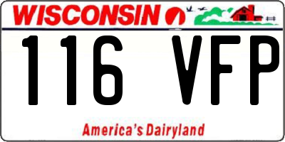 WI license plate 116VFP
