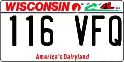WI license plate 116VFQ