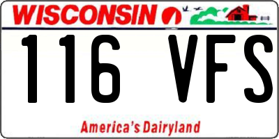WI license plate 116VFS