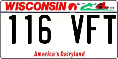WI license plate 116VFT