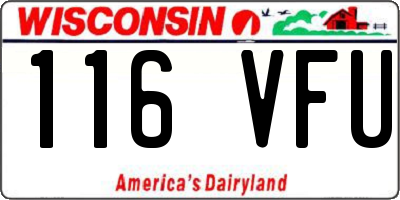 WI license plate 116VFU
