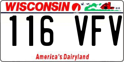 WI license plate 116VFV