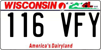 WI license plate 116VFY