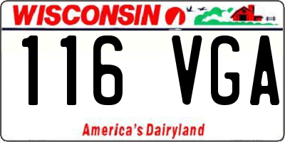 WI license plate 116VGA