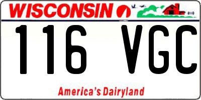 WI license plate 116VGC
