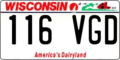 WI license plate 116VGD