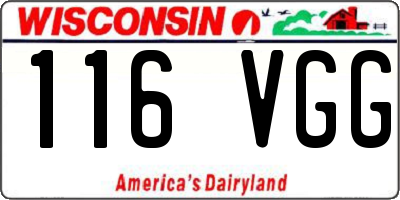 WI license plate 116VGG