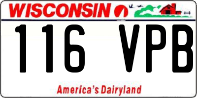 WI license plate 116VPB
