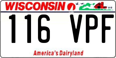 WI license plate 116VPF