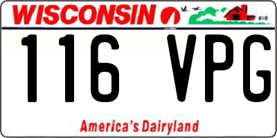 WI license plate 116VPG
