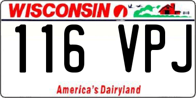 WI license plate 116VPJ
