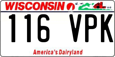WI license plate 116VPK