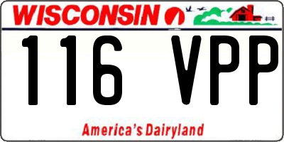 WI license plate 116VPP