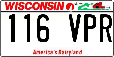 WI license plate 116VPR