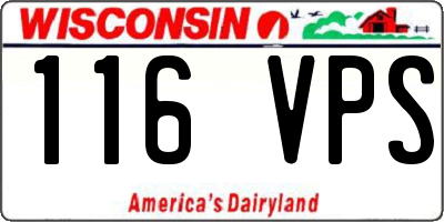 WI license plate 116VPS