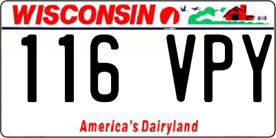 WI license plate 116VPY